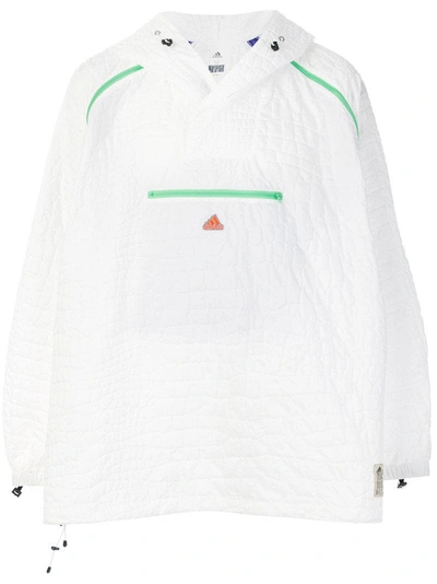 Adidas By Kolor Adidas X Kolor White Nylon Embossed Jacket | ModeSens