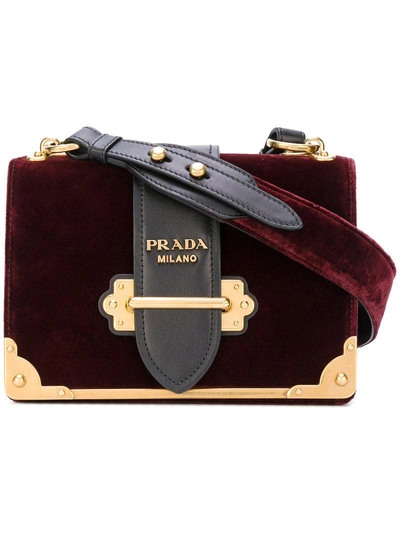 Shop Prada Cahier Mini Bag - Red