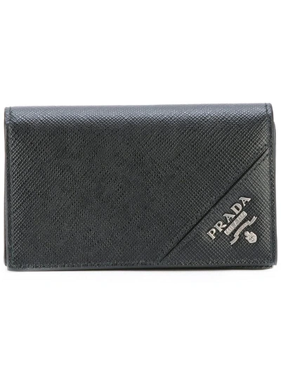Shop Prada Saffiano Card Holder - Black