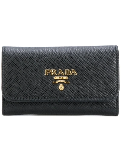 Shop Prada Logo Plaque Key Case