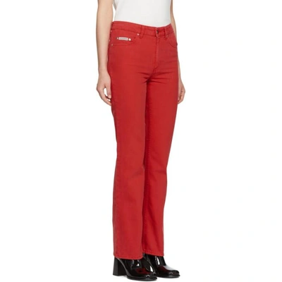 Shop Alexa Chung Alexachung Red Bootcut Jeans In 600w1 Washed Red