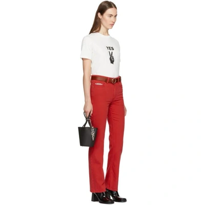 Shop Alexa Chung Alexachung Red Bootcut Jeans In 600w1 Washed Red