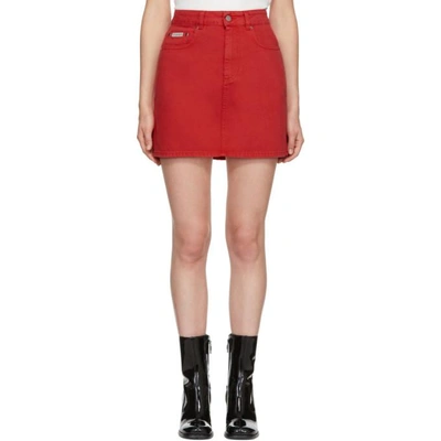 Shop Alexa Chung Red Denim Miniskirt