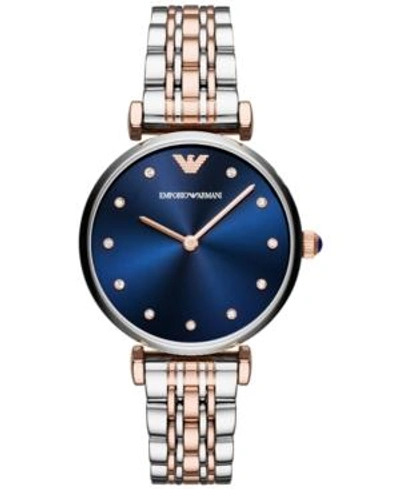 Shop Emporio Armani Women's Two-tone Stainless Steel Bracelet Watch 32mm In Two Tone