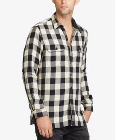 Shop Polo Ralph Lauren Men's Iconic Flannel Shirt In Cream/black
