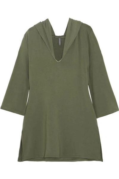 Shop Elle Macpherson Body Chic Hooded French Terry Nightdress In Army Green