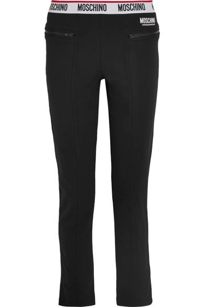 Shop Moschino Cotton-blend And Fleece Track Pants