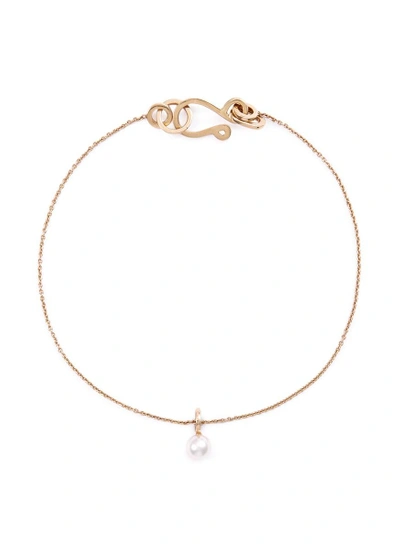 Shop Sophie Bille Brahe 'palme De Perle' Akoya Pearl 14k Yellow Gold Bracelet