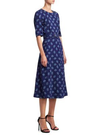 Shop Altuzarra Elena Paisley Print A-line Dress In Ocean Blue