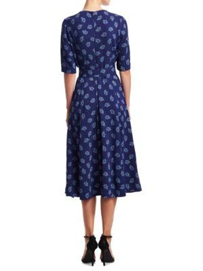 Shop Altuzarra Elena Paisley Print A-line Dress In Ocean Blue