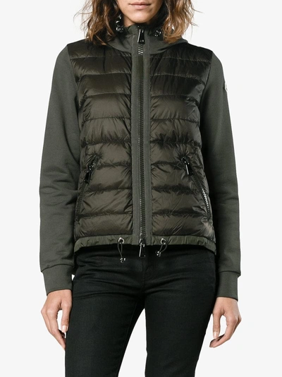 Shop Moncler Padded Front Hooded Jacket In Green