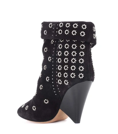 Shop Isabel Marant Lakky Suede Ankle Boots In Black