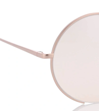 Shop Linda Farrow Round Sunglasses In Gold