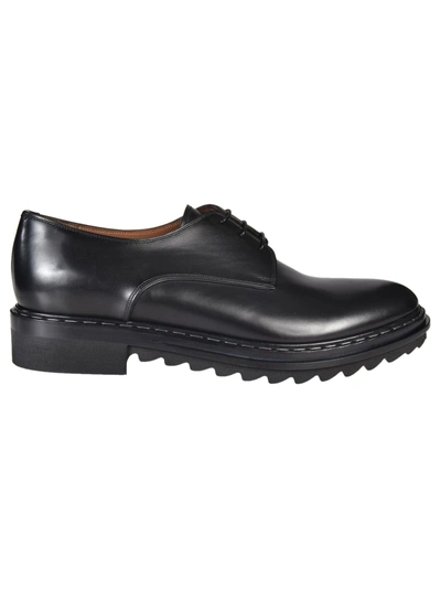 Givenchy Vulcano Leather Saw-sole Derby Shoes In Black | ModeSens