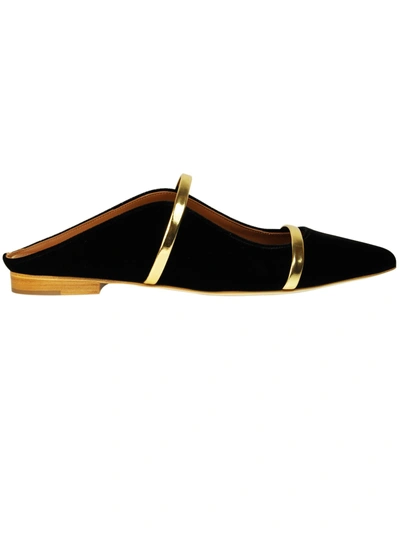 Shop Malone Souliers Black & Gold Maureen Flat Shoes