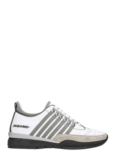 Shop Dsquared2 251 White Leather Sneakers