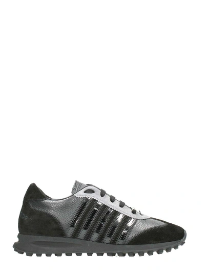 Shop Dsquared2 New Runner Black Leather Sneakers