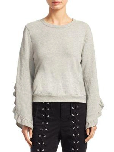 Shop A.l.c Camden Cotton Sweater In Heather Grey