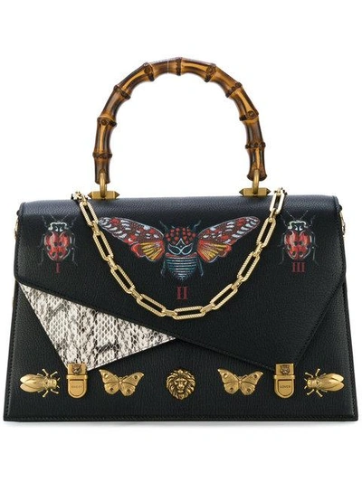 Shop Gucci Ottilia Leather Top Handle Bag
