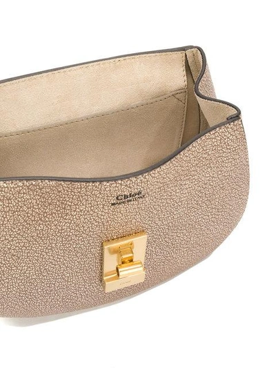 Shop Chloé Mini Drew Shoulder Bag - Metallic