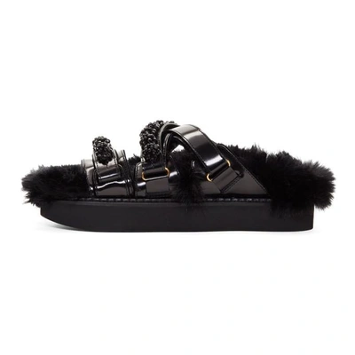 Shop Simone Rocha Black Beaded Strappy Sandals In 0728 Black/black