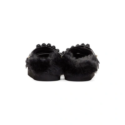 Shop Simone Rocha Black Beaded Strappy Sandals In 0728 Black/black