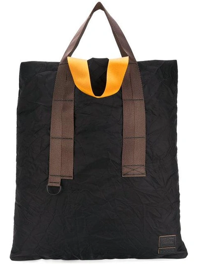 crinkle effect tote bag