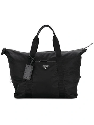 Shop Prada Weekender Bag In Black