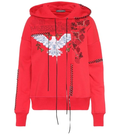 Shop Alexander Mcqueen Embroidered Cotton Hoodie