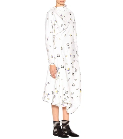 Shop Acne Studios Dragica Printed Corduroy Dress In White