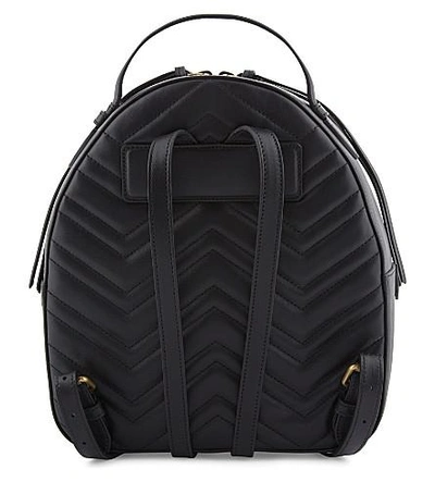 Shop Gucci Gg Marmont Leather Backpack In Black