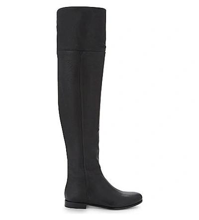 Shop Jimmy Choo Mitty Leather Knee-high Boots In Black