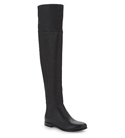 Shop Jimmy Choo Mitty Leather Knee-high Boots In Black