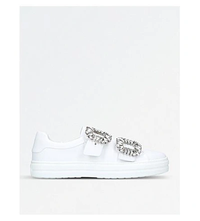 Shop Roger Vivier Sneaky Viv Leather Trainers In White