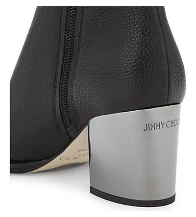 Shop Jimmy Choo Method 65 Grainy Leather Ankle Boots In Black