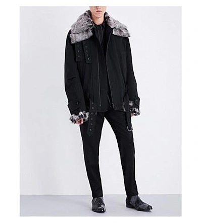 Ann Demeulemeester Fundamental Shearling And Wool-blend Jacket In 