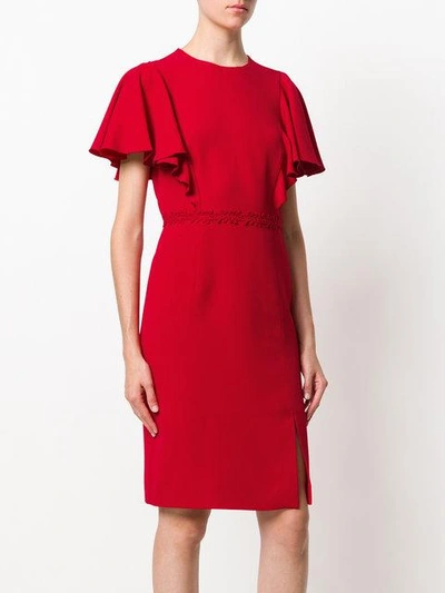 Shop Giambattista Valli Flared Sleeves Dress In Red
