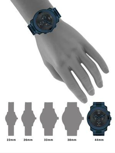 Shop Movado Bold Collection Ink Ip Stainless Steel Chronograph Bracelet Watch In Blue Black