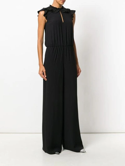 Shop Red Valentino Embellished Collar Jumpsuit In Black