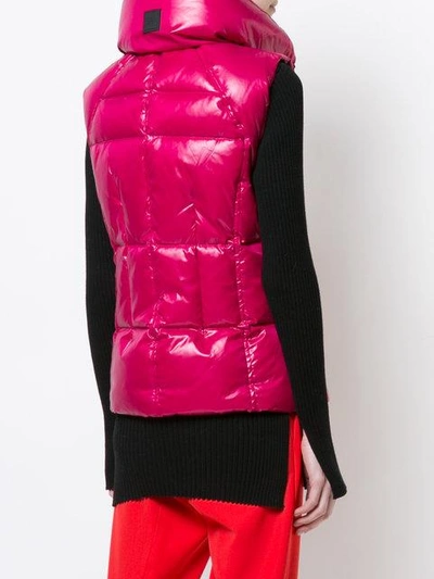 Shop Sam . Padded Zipped Gilet - Pink In Pink & Purple
