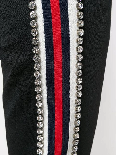 Shop Gucci Swarovski Crystal-embellished Striped Track Pants