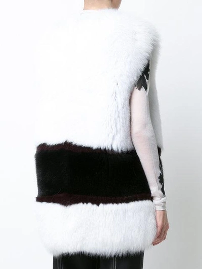 Shop Derek Lam Striped Faux Fur Gilet