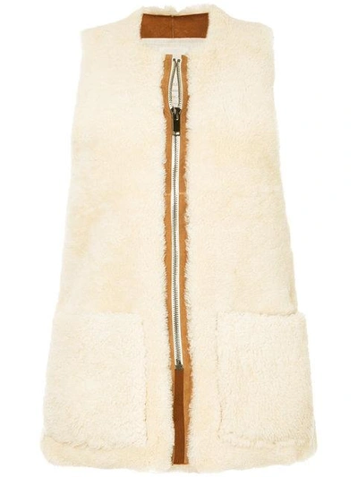 Shop Toogood Shearling-weste Mit Reissverschluss In White