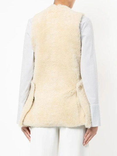 Shop Toogood Shearling-weste Mit Reissverschluss In White