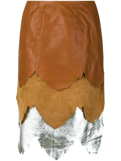 Shop Jw Anderson Layered Skirt In Brown