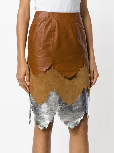 Shop Jw Anderson Layered Skirt In Brown