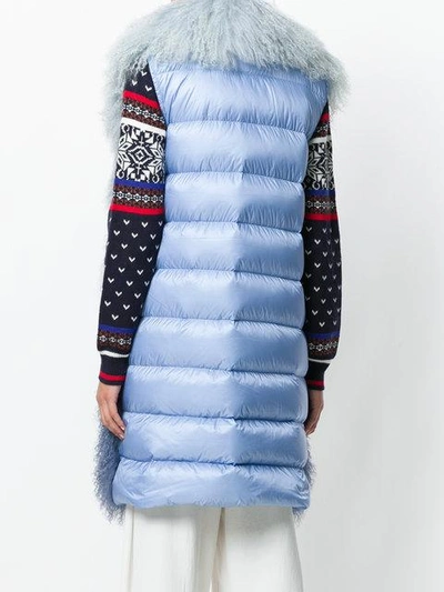 Shop Moncler Shearling Padded Gilet In Purple