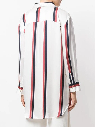 Shop Asceno Bold Stripe Sleep Shirt In Ocre