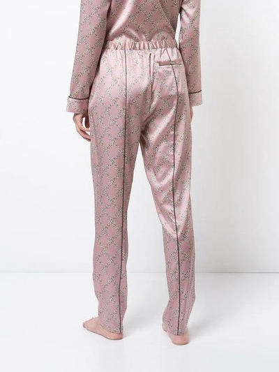 Shop Fleur Du Mal Contrast Back Seam Pyjama Trousers - Pink In Pink & Purple