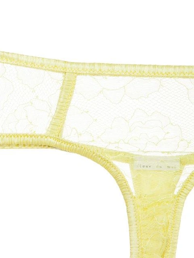Shop Fleur Du Mal Lace Hipster Thong In Yellow